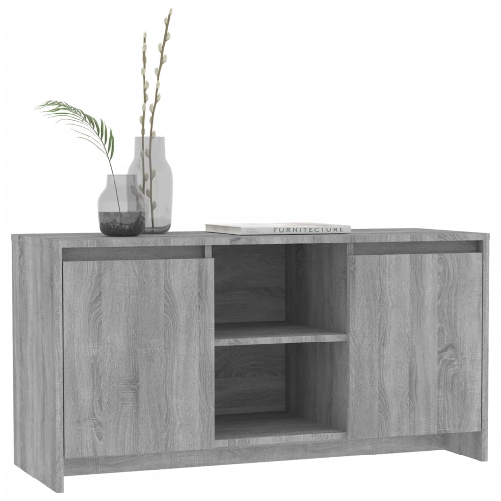 Tv-Meubel 102X37,5X52,5 Cm Spaanplaat Grijs Sonoma Eikenkleurig