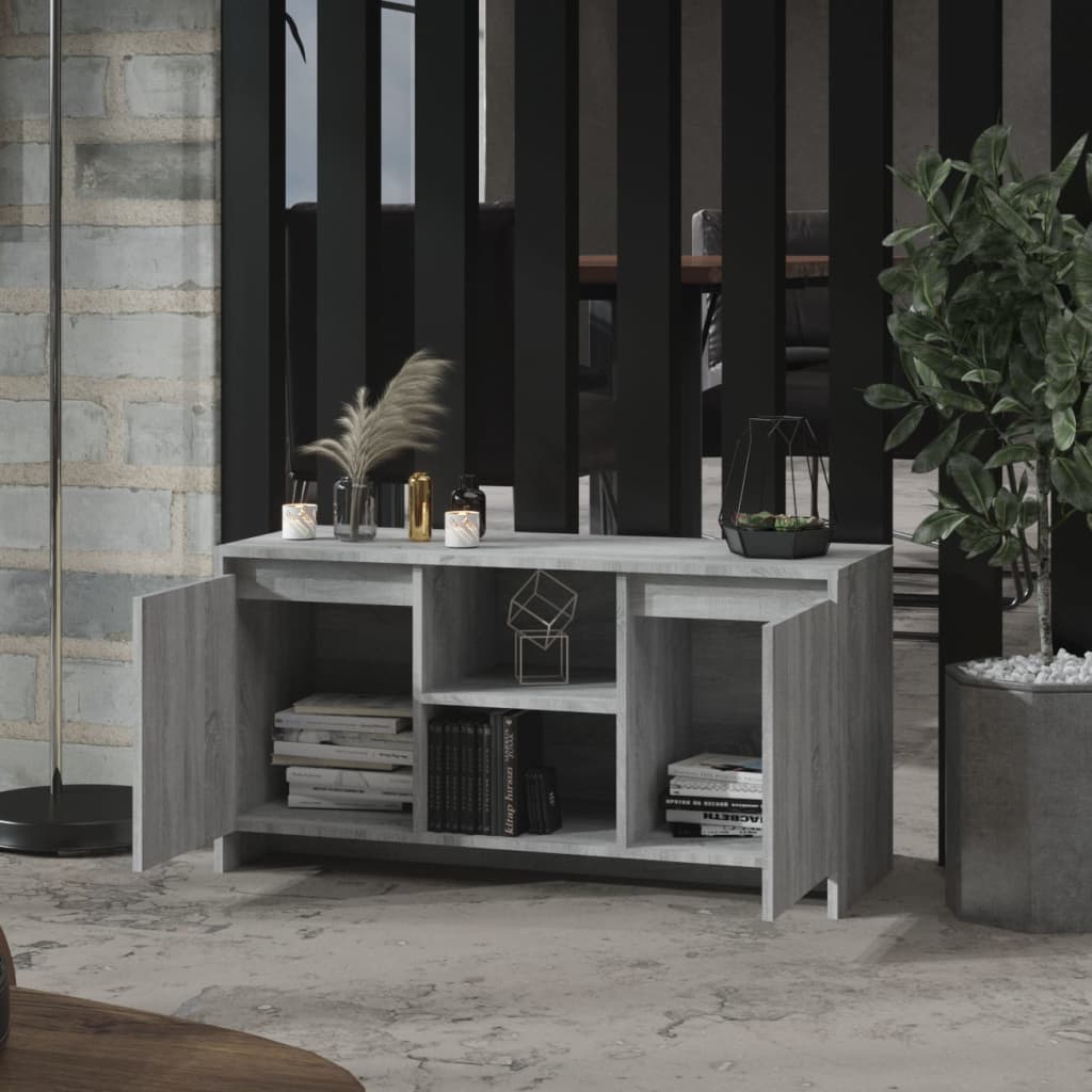 Tv-Meubel 102X37,5X52,5 Cm Spaanplaat Grijs Sonoma Eikenkleurig