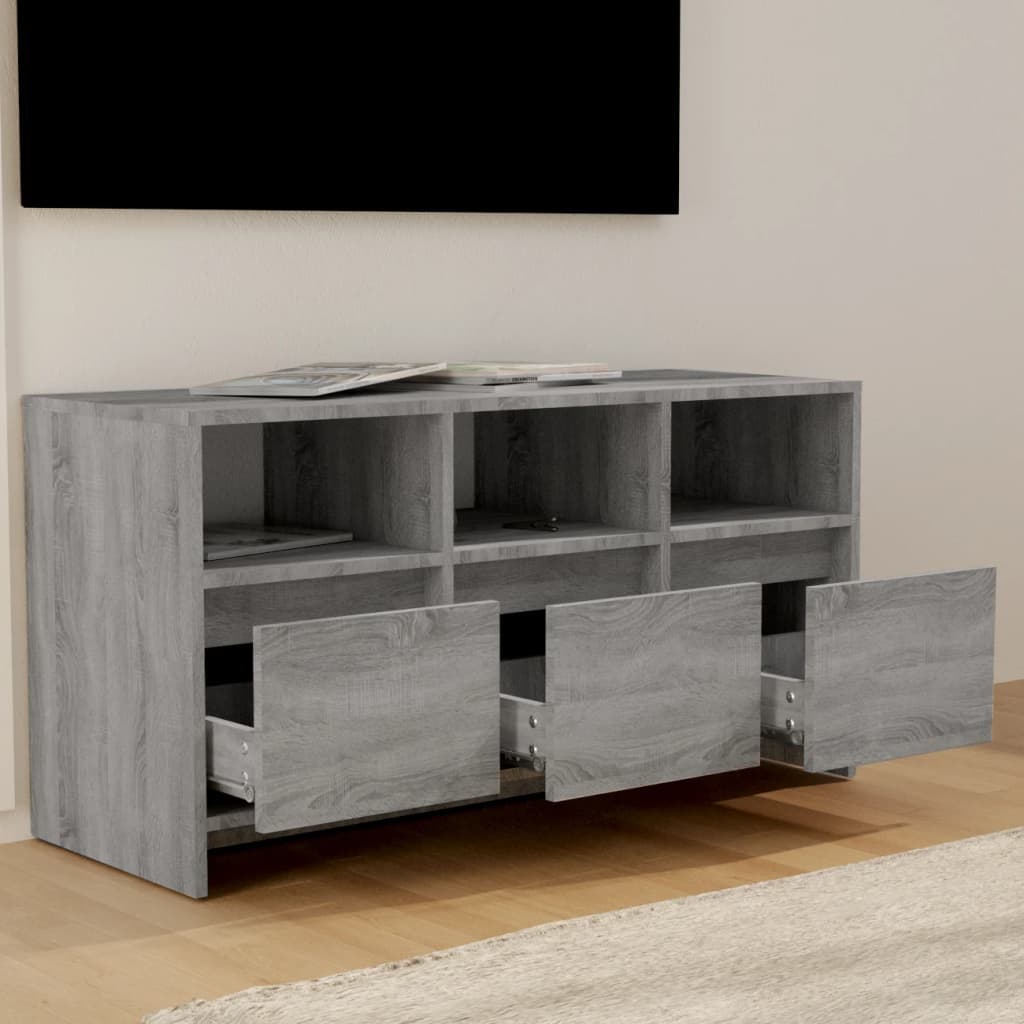 Tv-Meubel 102X37,5X52,5 Cm Spaanplaat Grijs Sonoma Eikenkleurig