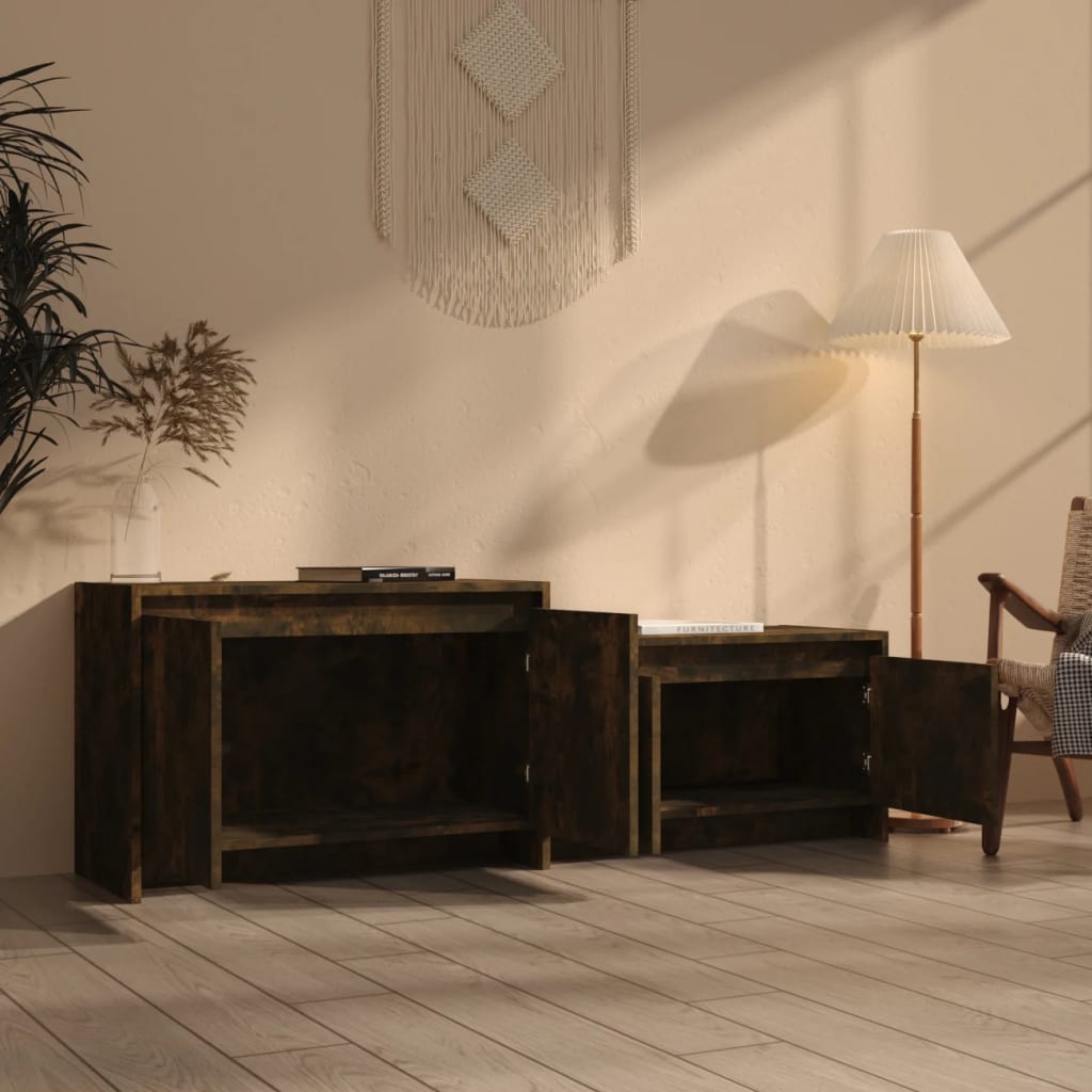 Tv-Meubel 146,5X35X50 Cm Spaanplaat Gerookt Eikenkleurig