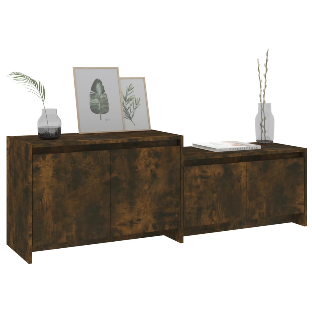 Tv-Meubel 146,5X35X50 Cm Spaanplaat Gerookt Eikenkleurig