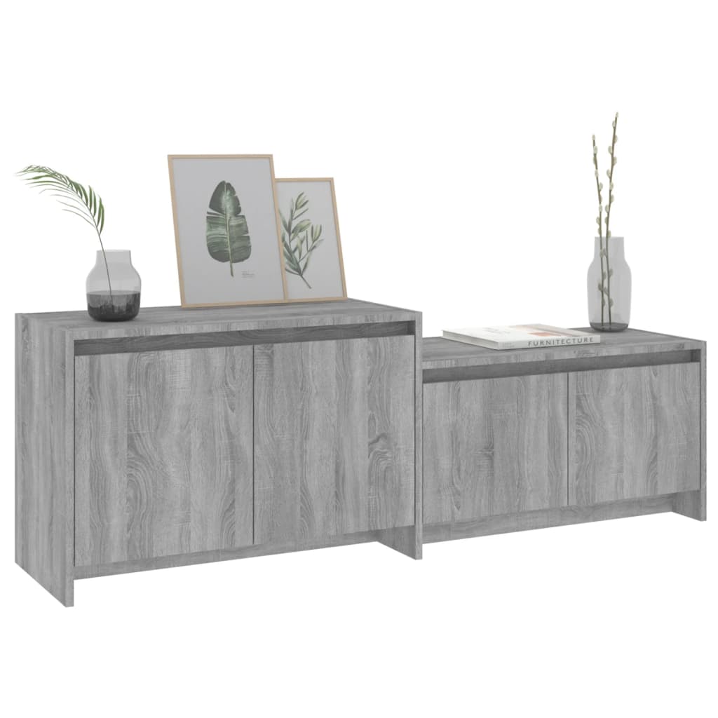 Vidal Tv-Meubel 146,5X35X50 Cm Spaanplaat Grijs Sonoma Eikenkleurig