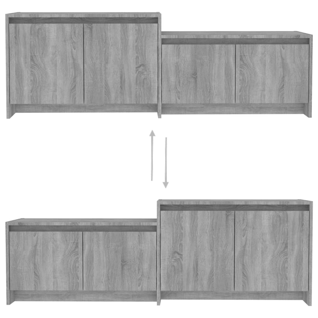 Vidal Tv-Meubel 146,5X35X50 Cm Spaanplaat Grijs Sonoma Eikenkleurig