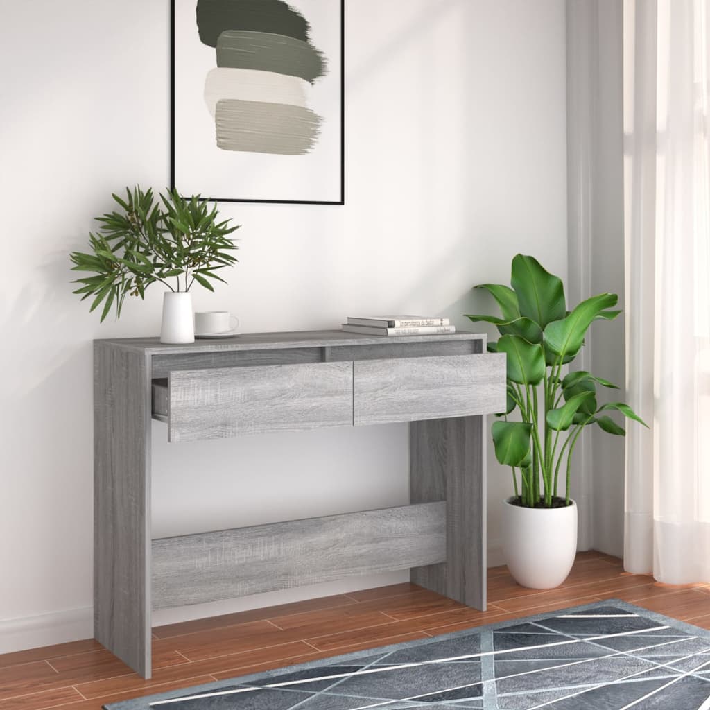Wandtafel 100X35X76,5 Cm Spaanplaat Grijs Sonoma Eikenkleurig