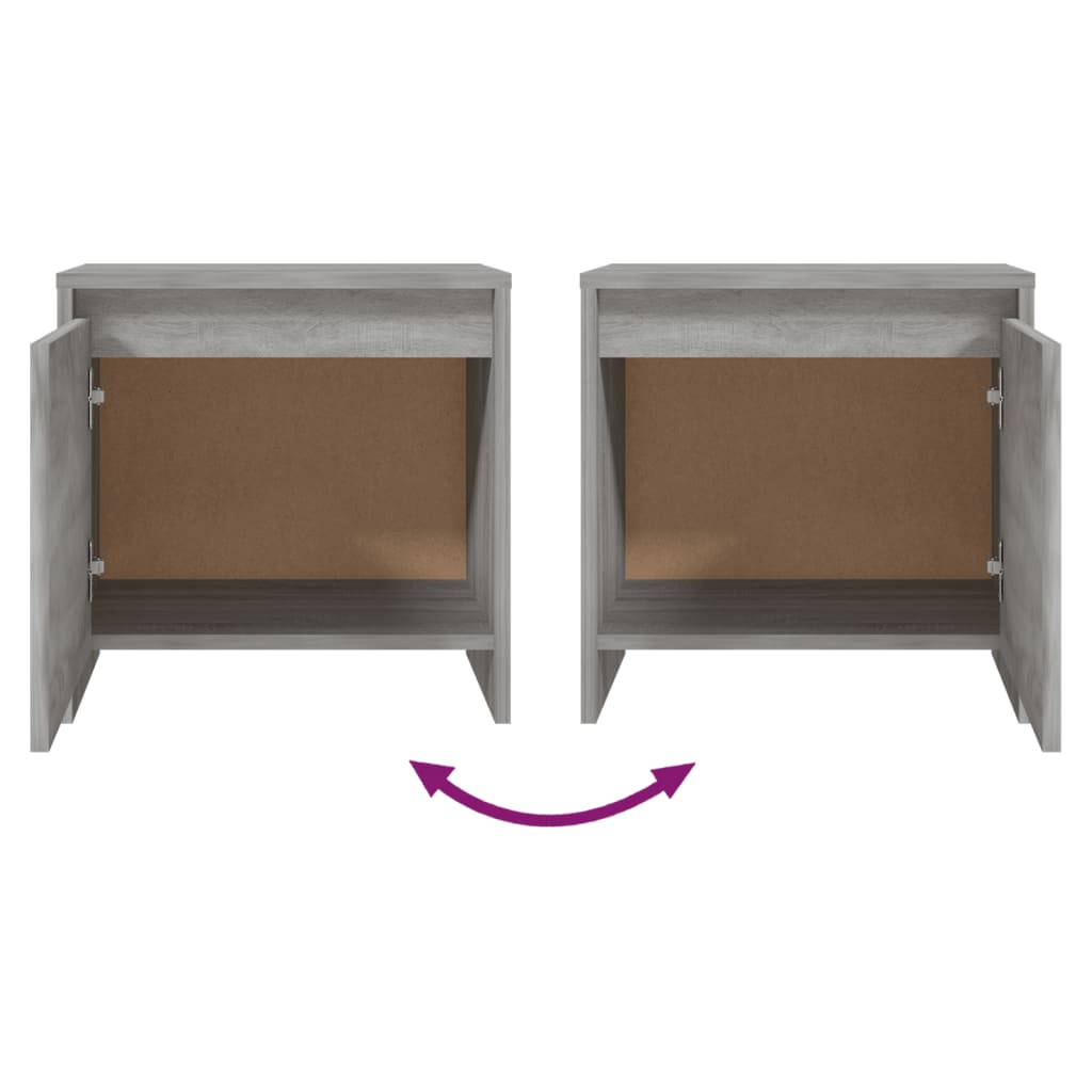 Nachtkastjes 2 St 45X34X44,5 Cm Spaanplaat Grijs Sonoma Eiken