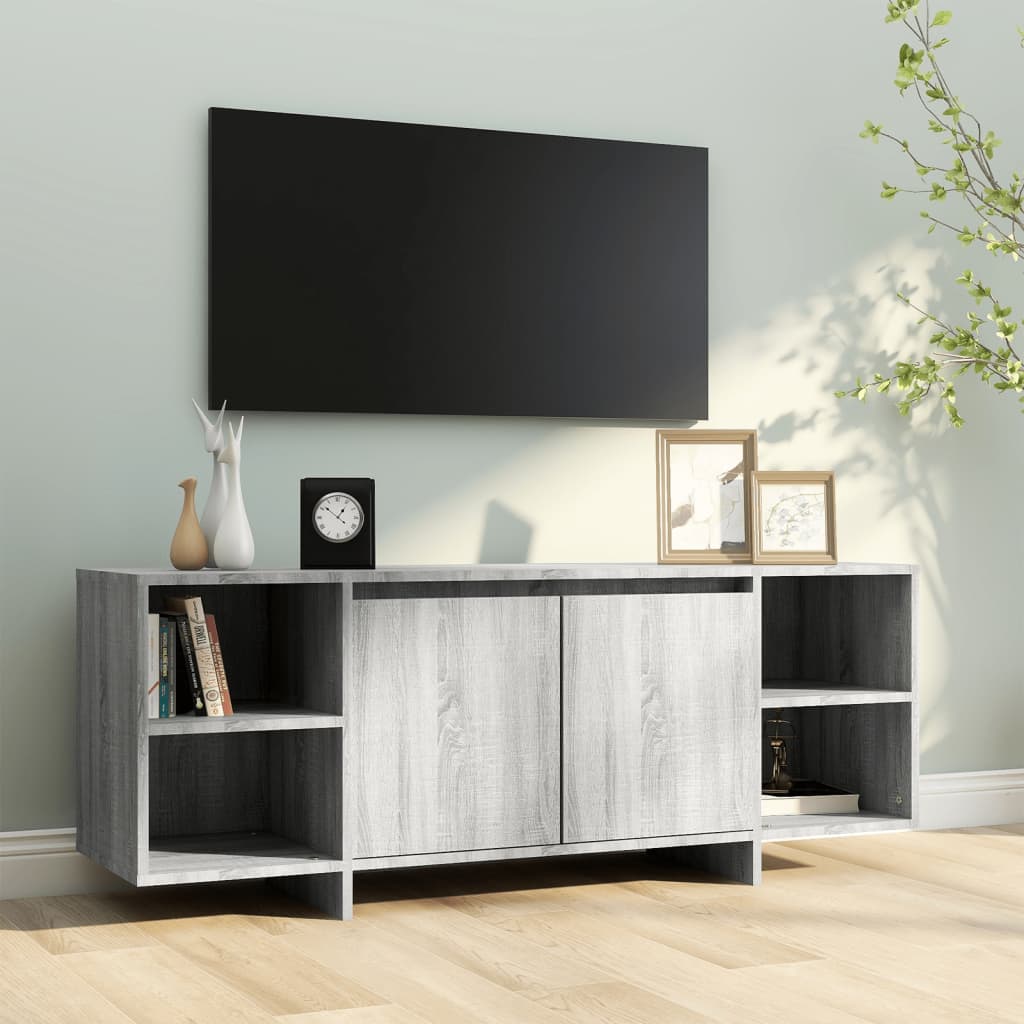 Tv-Meubel 130X35X50 Cm Spaanplaat Grijs Sonoma Eikenkleurig