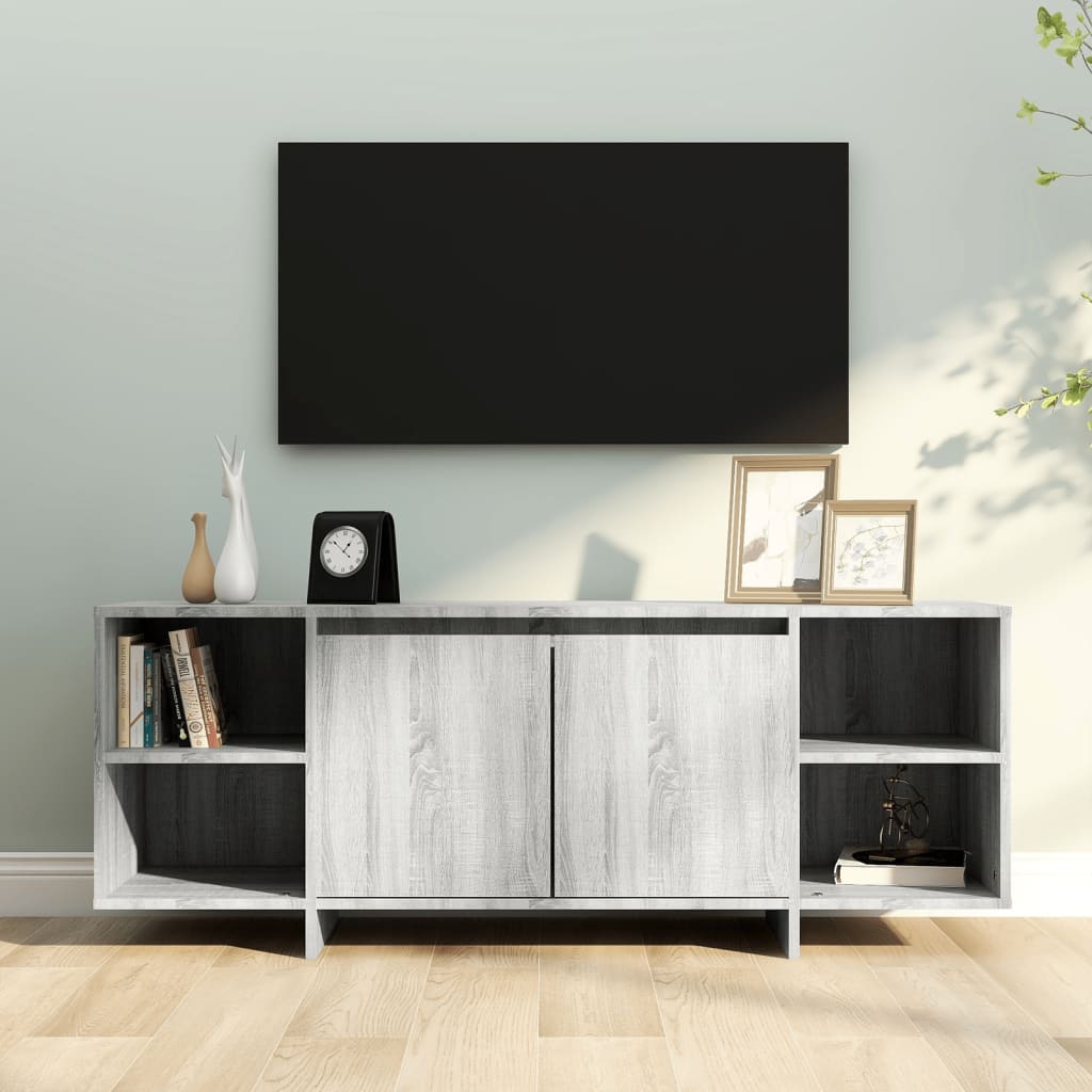 Tv-Meubel 130X35X50 Cm Spaanplaat Grijs Sonoma Eikenkleurig