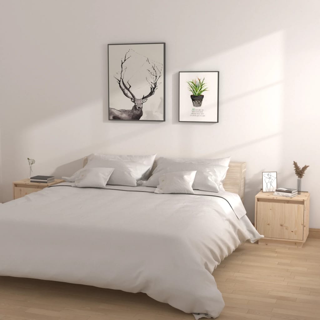 Nachtkastjes 2 St 40X30X40 Cm Massief Grenenhout