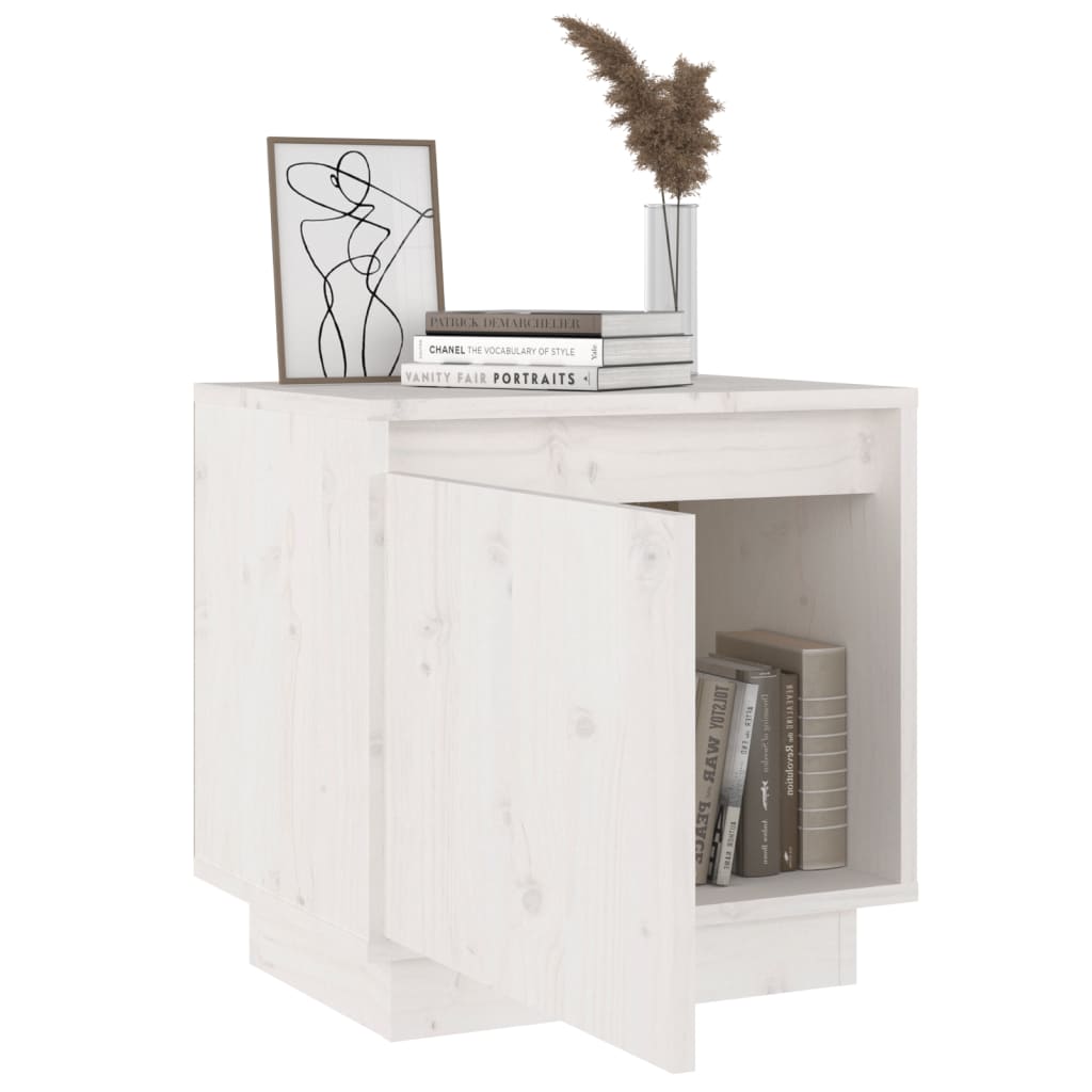 Nachtkastjes 2 St 40X30X40 Cm Massief Grenenhout Wit