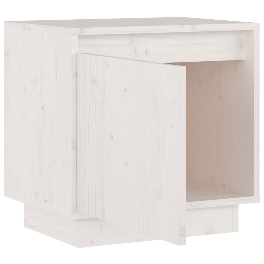 Nachtkastjes 2 St 40X30X40 Cm Massief Grenenhout Wit