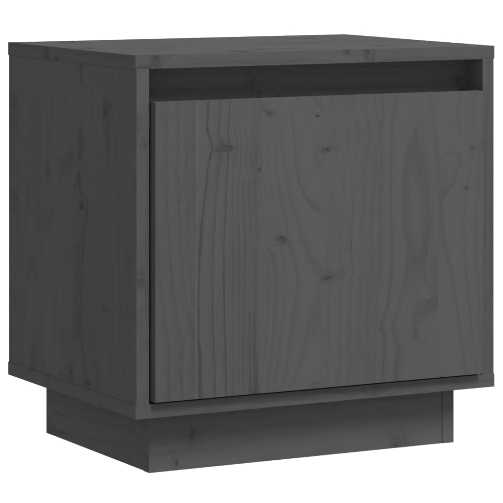 Nachtkastje 40X30X40 Cm Massief Grenenhout Grijs
