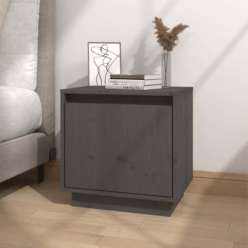 Nachtkastjes 2 St 40X30X40 Cm Massief Grenenhout Grijs