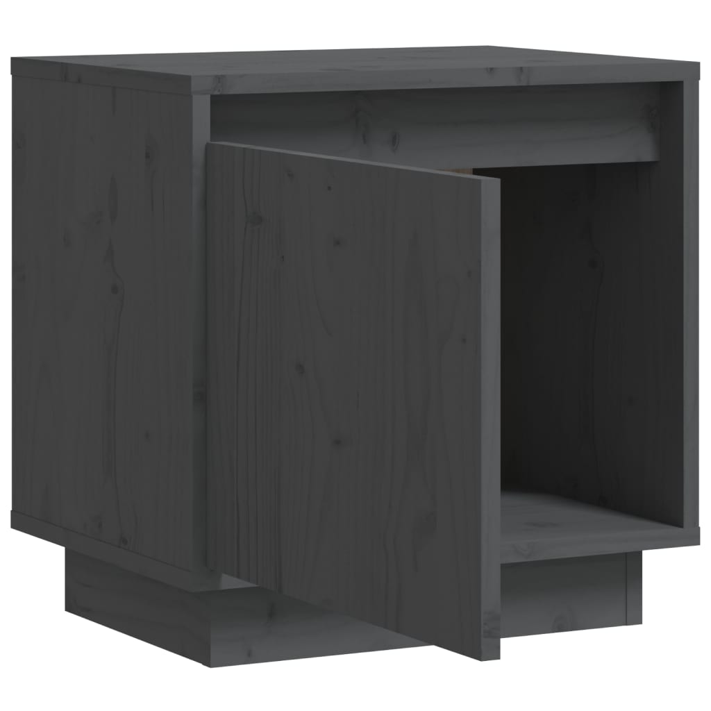 Nachtkastjes 2 St 40X30X40 Cm Massief Grenenhout Grijs