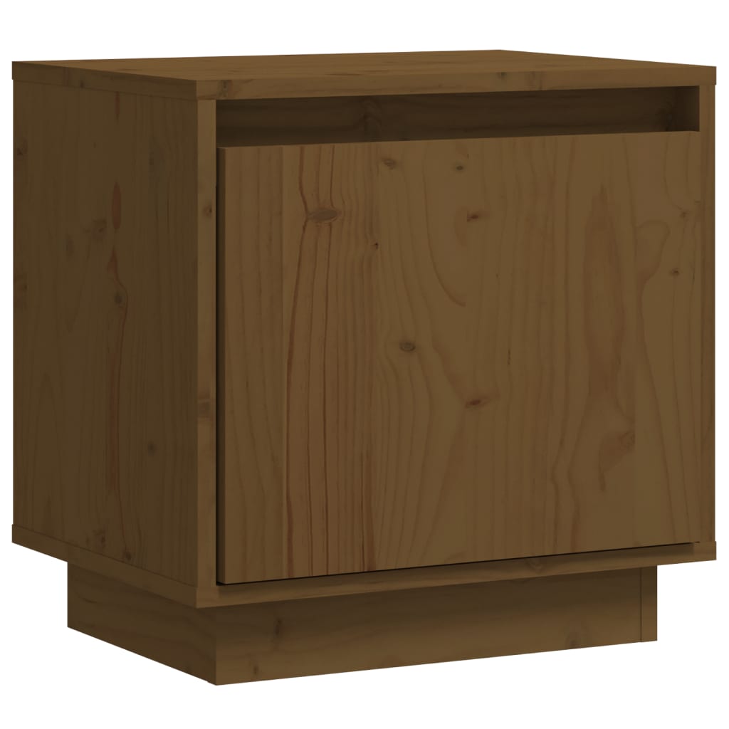 Nachtkastje 40X30X40 Cm Massief Grenenhout Honingbruin