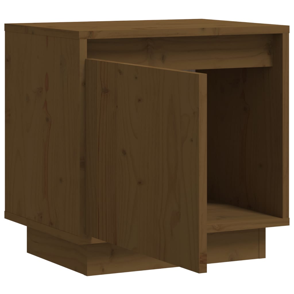 Nachtkastje 40X30X40 Cm Massief Grenenhout Honingbruin