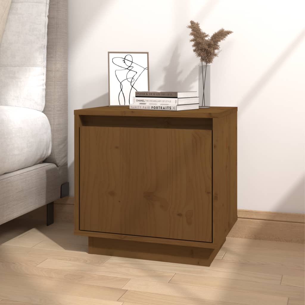 Nachtkastjes 2 St 40X30X40 Cm Massief Grenenhout Honingbruin