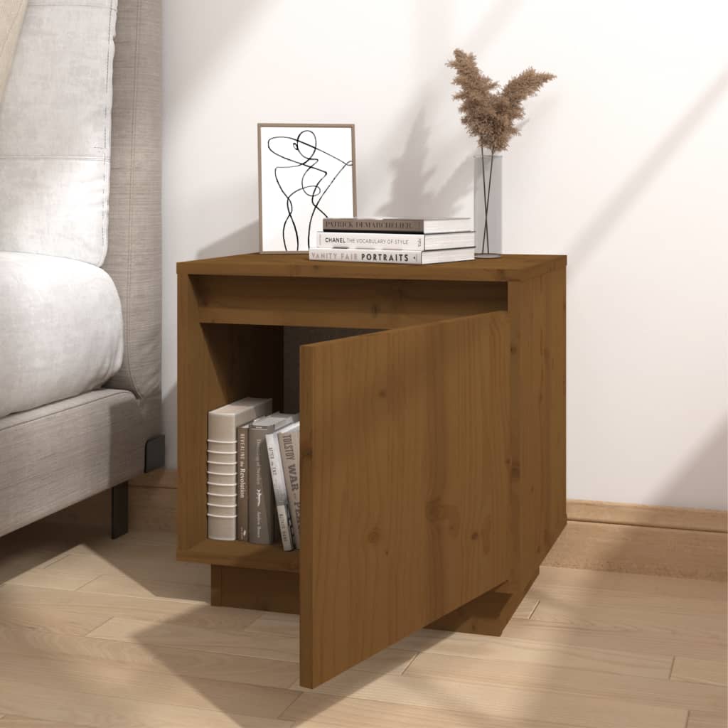 Nachtkastjes 2 St 40X30X40 Cm Massief Grenenhout Honingbruin