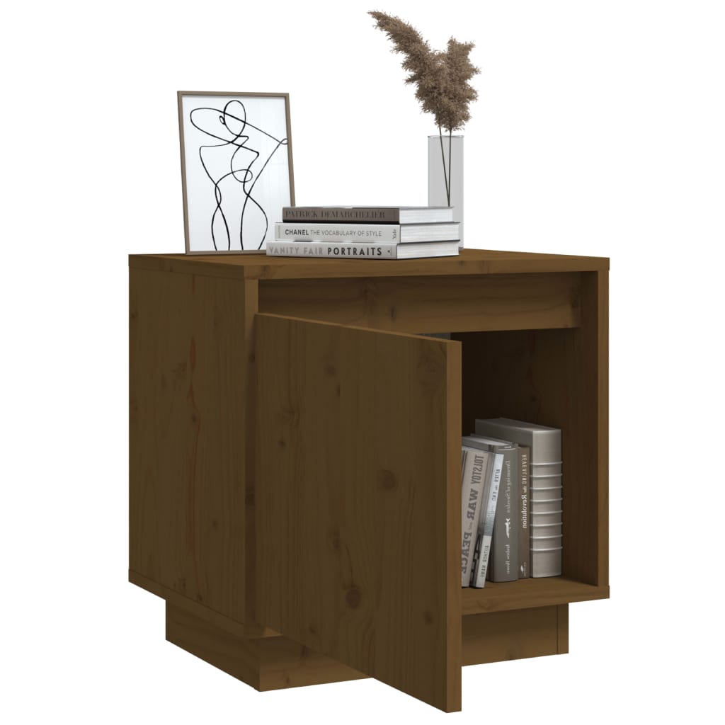 Nachtkastjes 2 St 40X30X40 Cm Massief Grenenhout Honingbruin