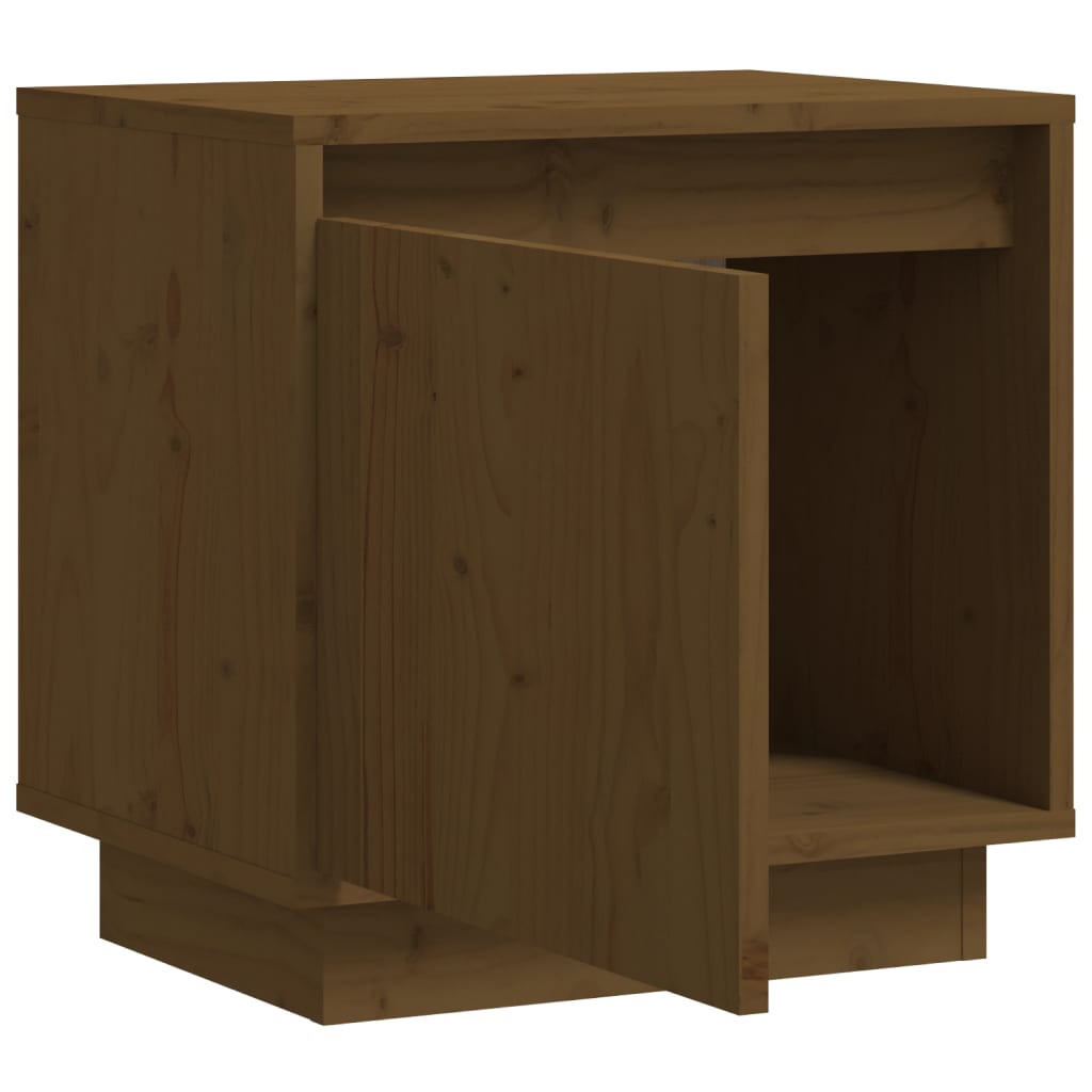 Nachtkastjes 2 St 40X30X40 Cm Massief Grenenhout Honingbruin