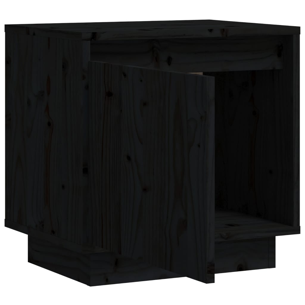 Nachtkastjes 2 St 40X30X40 Cm Massief Grenenhout Zwart