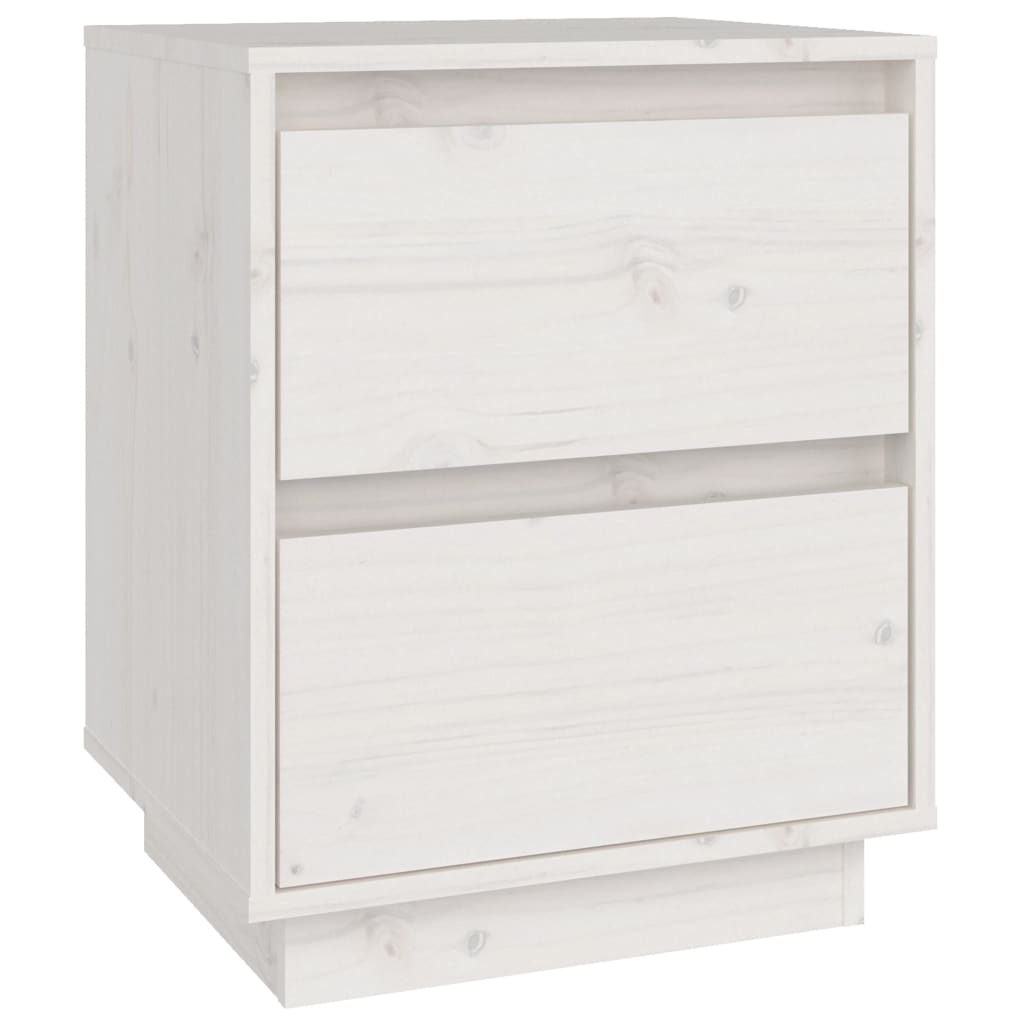 Nachtkastjes 2 St 40X35X50 Cm Massief Grenenhout Wit
