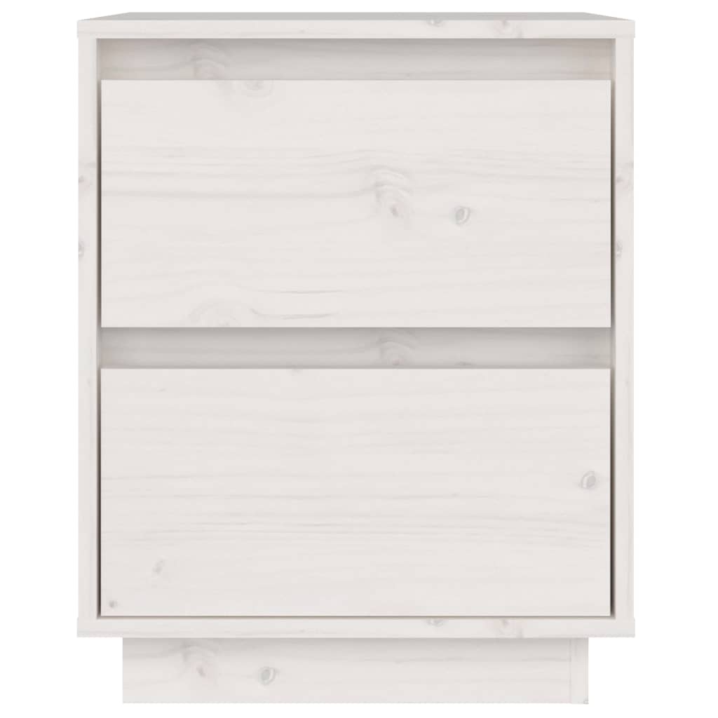 Nachtkastjes 2 St 40X35X50 Cm Massief Grenenhout Wit