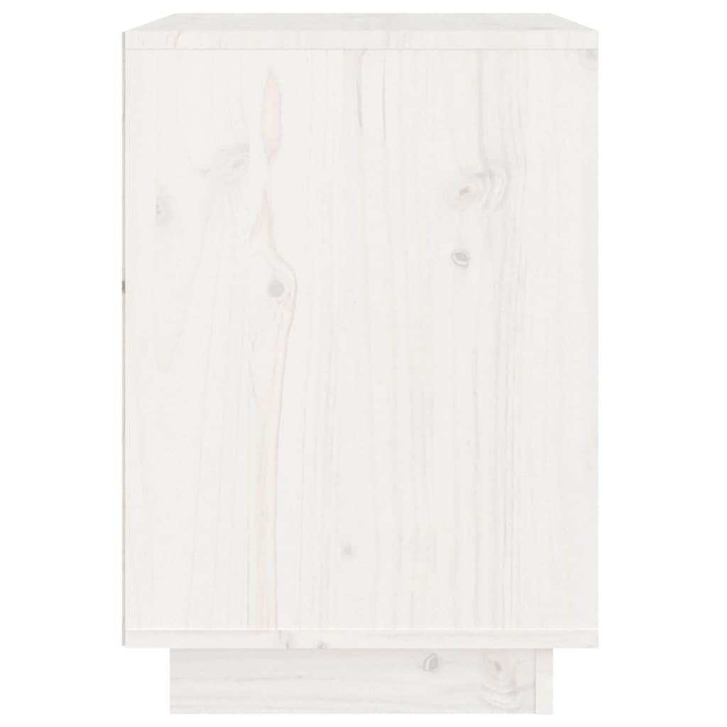 Nachtkastjes 2 St 40X35X50 Cm Massief Grenenhout Wit