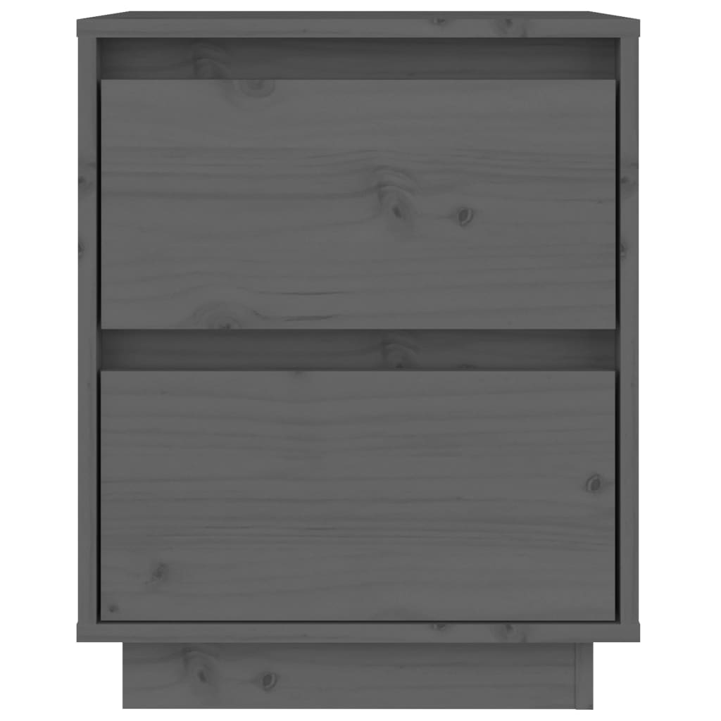 Nachtkastjes 2 St 40X35X50 Cm Massief Grenenhout Grijs