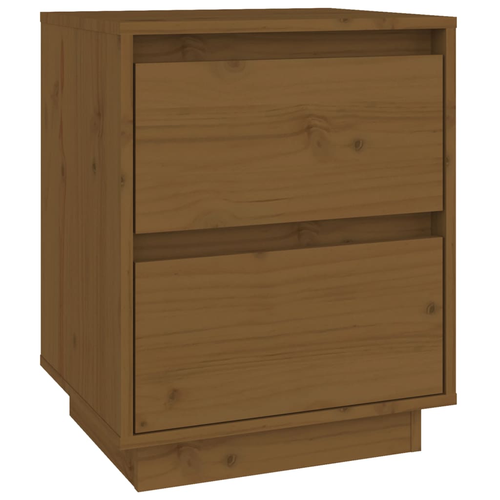 Nachtkastjes 2 St 40X35X50 Cm Massief Grenenhout Honingbruin