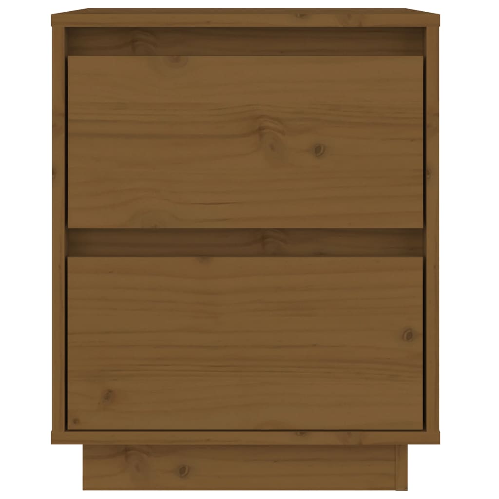 Nachtkastjes 2 St 40X35X50 Cm Massief Grenenhout Honingbruin