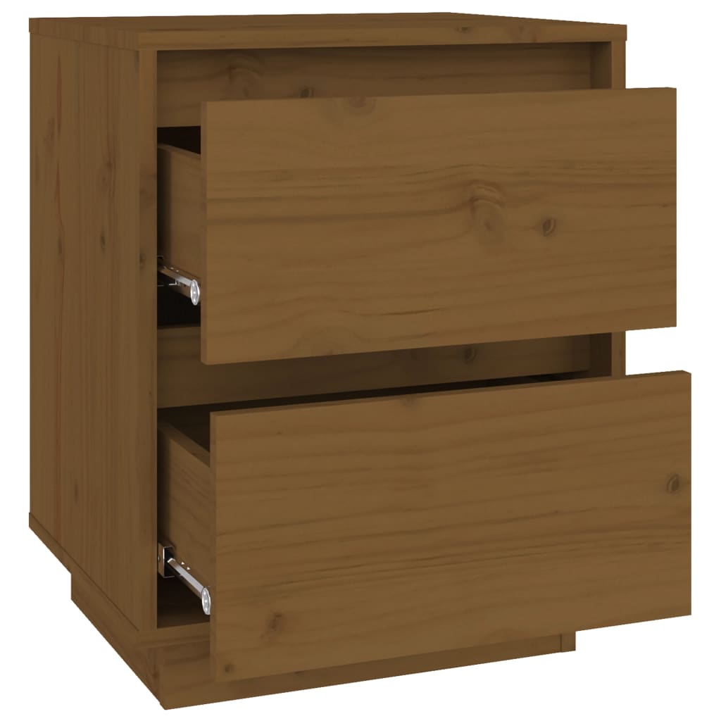 Nachtkastjes 2 St 40X35X50 Cm Massief Grenenhout Honingbruin