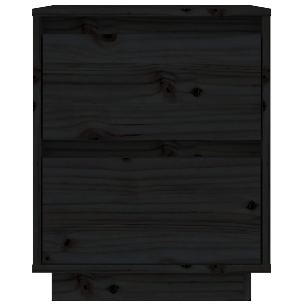 Nachtkastjes 2 St 40X35X50 Cm Massief Grenenhout Zwart