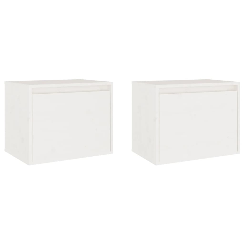 Wandkasten 2 St 45X30X35 Cm Massief Grenenhout Wit