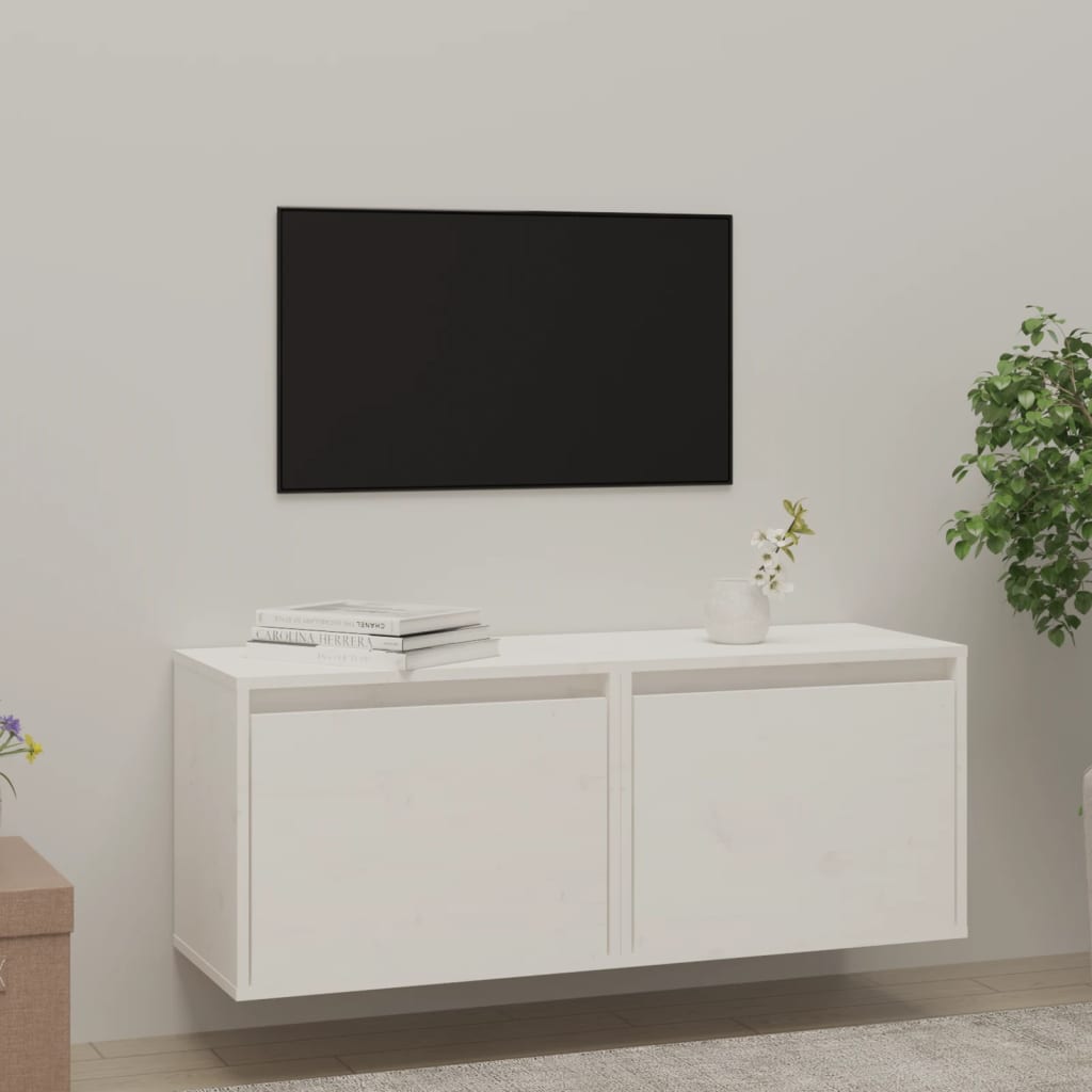 Wandkasten 2 St 45X30X35 Cm Massief Grenenhout Wit