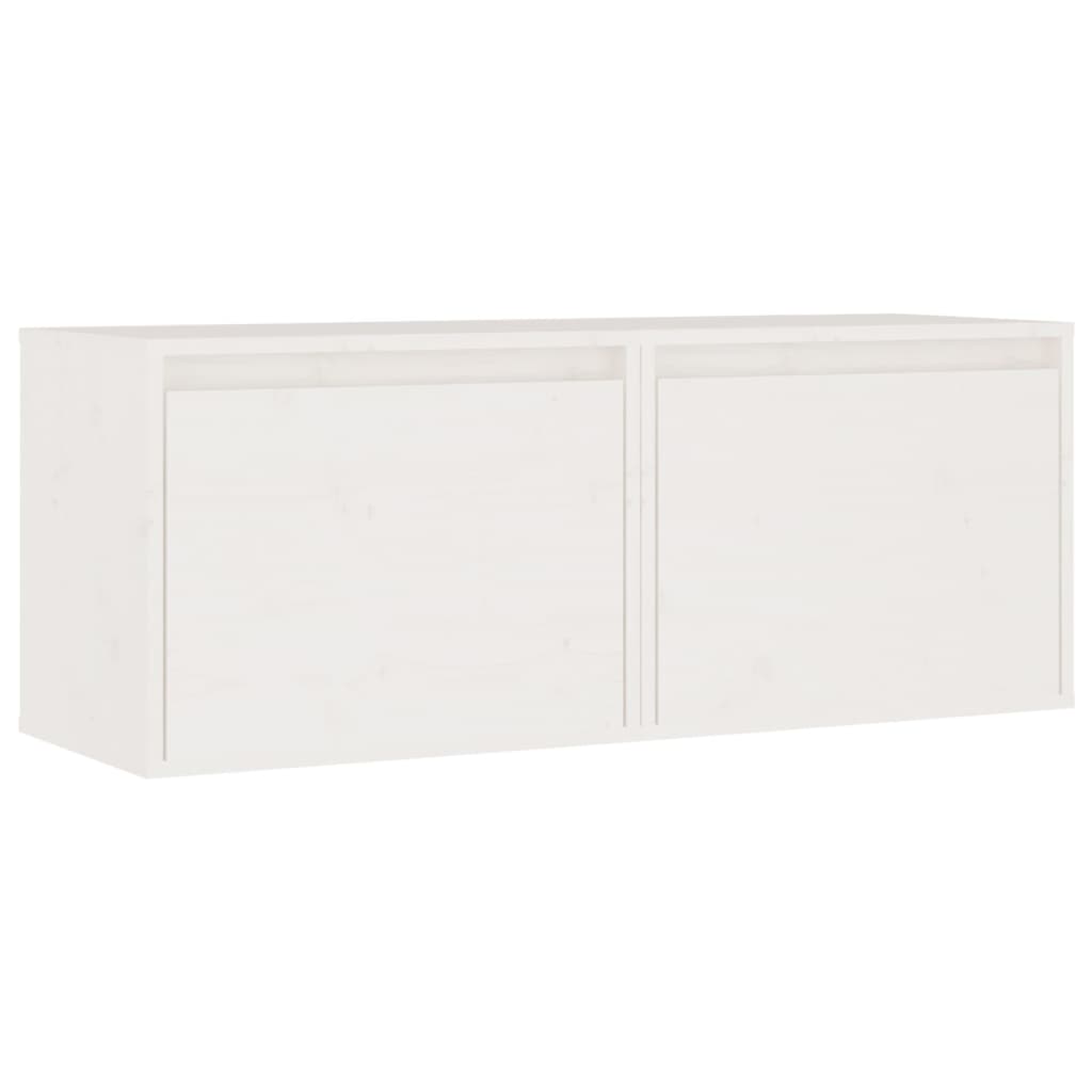 Wandkasten 2 St 45X30X35 Cm Massief Grenenhout Wit