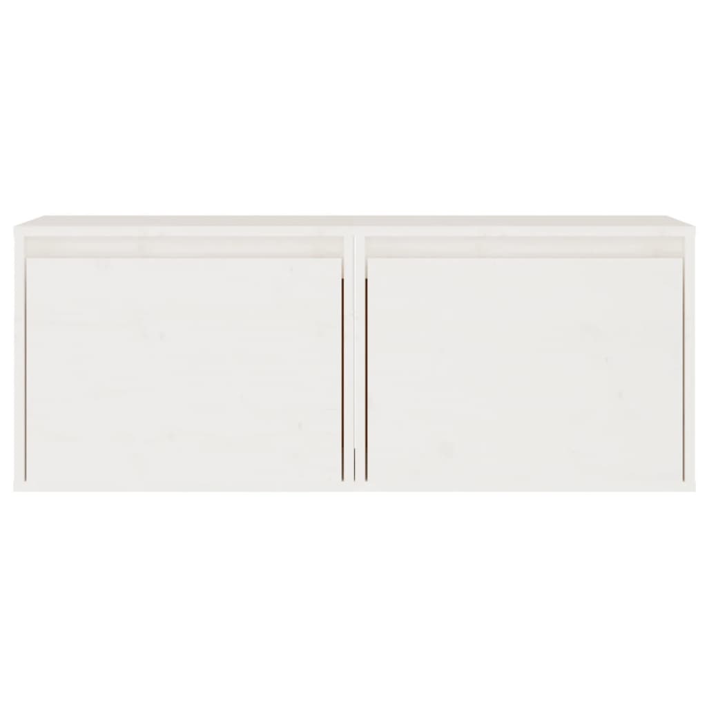 Wandkasten 2 St 45X30X35 Cm Massief Grenenhout Wit