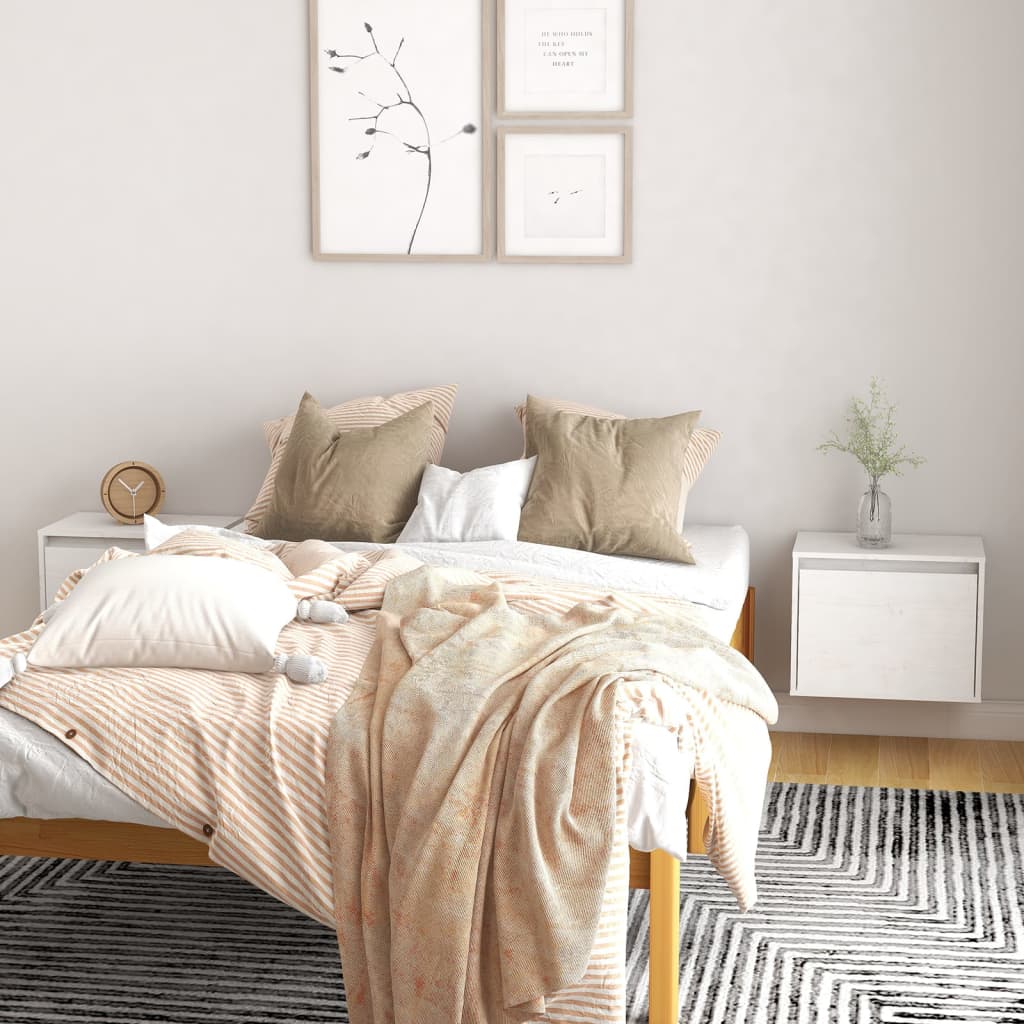 Wandkasten 2 St 45X30X35 Cm Massief Grenenhout Wit