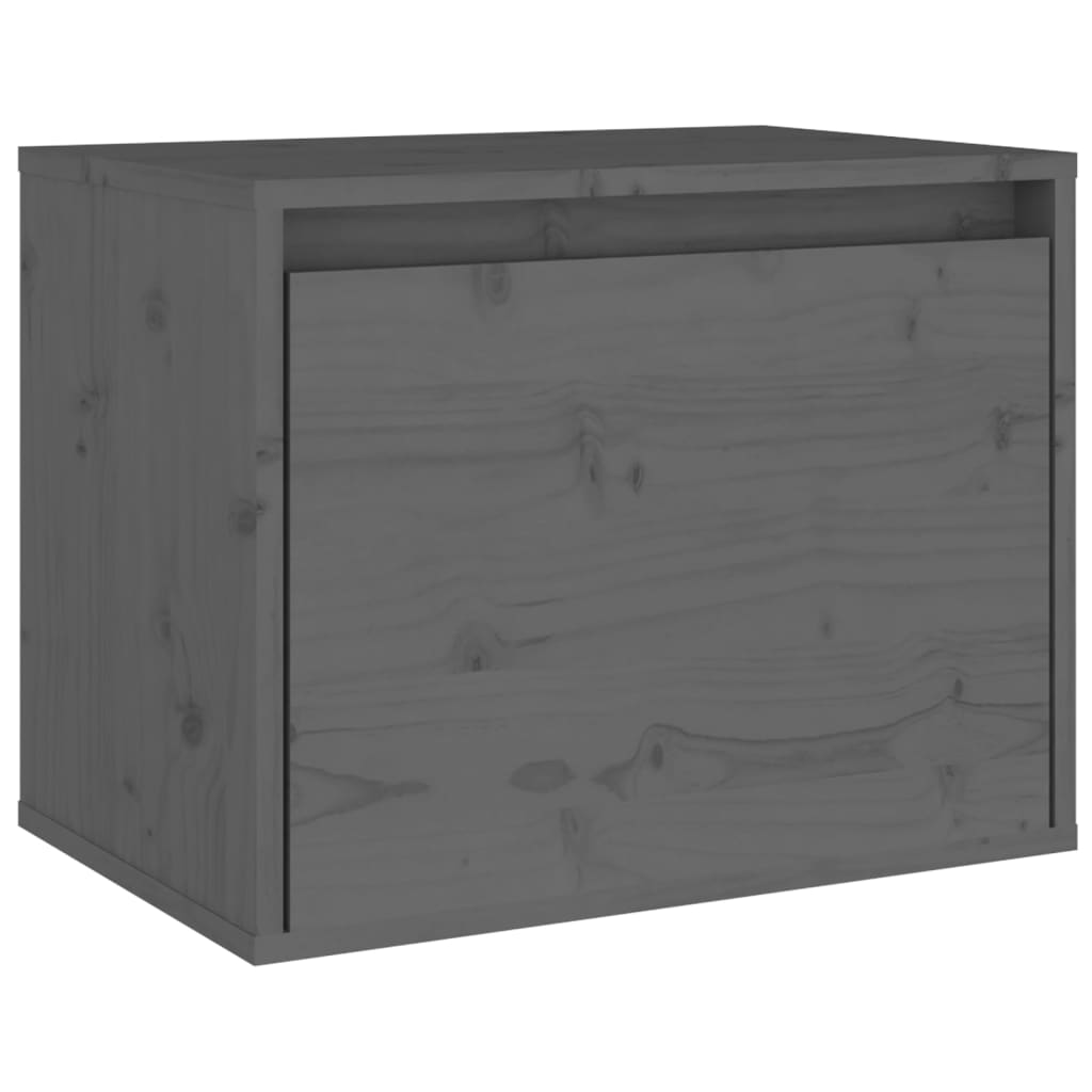 Wandkast 45X30X35 Cm Massief Grenenhout Grijs
