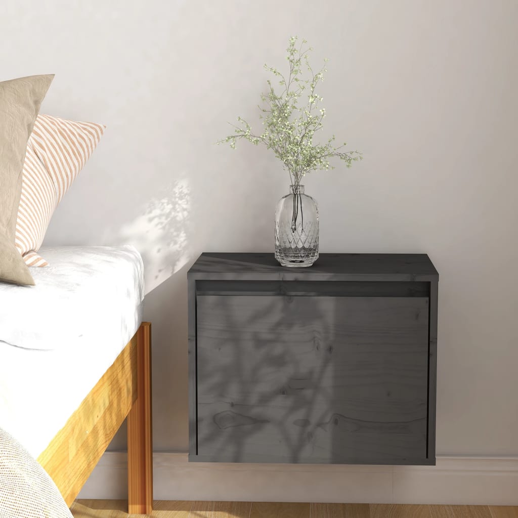 Wandkast 45X30X35 Cm Massief Grenenhout Grijs