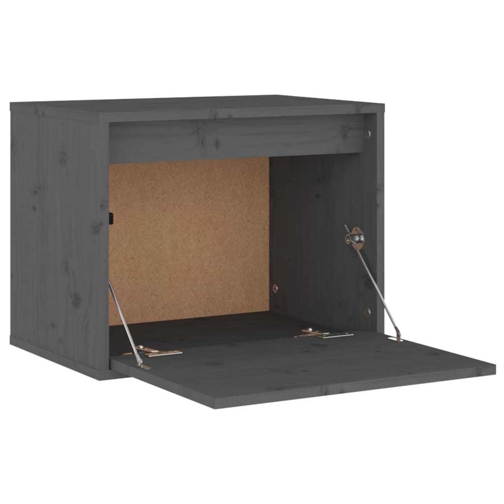 Wandkast 45X30X35 Cm Massief Grenenhout Grijs