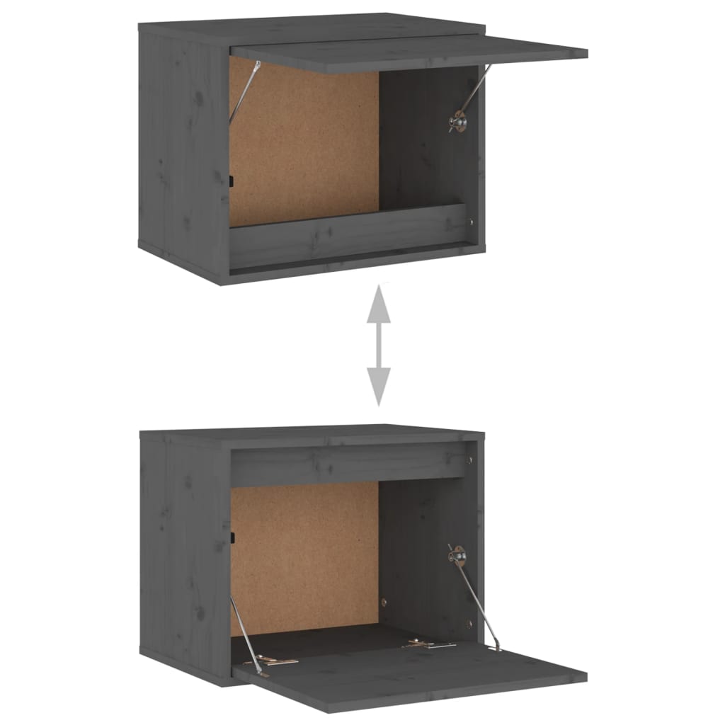 Wandkast 45X30X35 Cm Massief Grenenhout Grijs