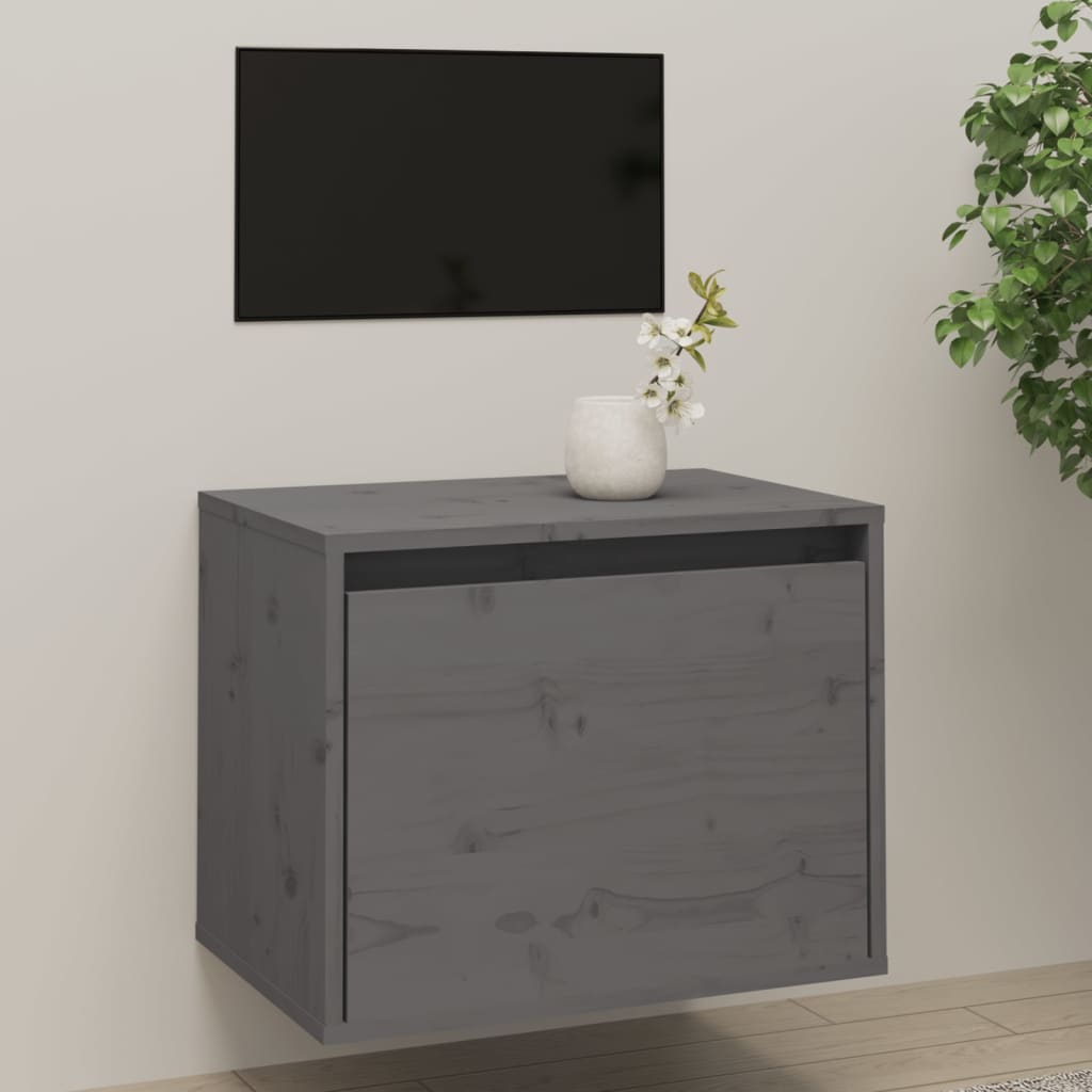 Wandkast 45X30X35 Cm Massief Grenenhout Grijs