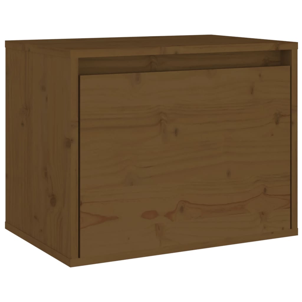 Wandkast 45X30X35 Cm Massief Grenenhout Honingbruin