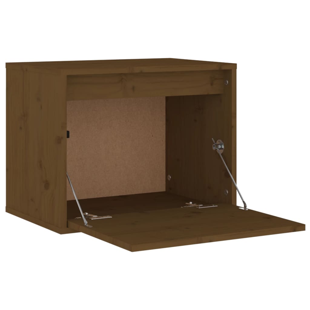 Wandkast 45X30X35 Cm Massief Grenenhout Honingbruin