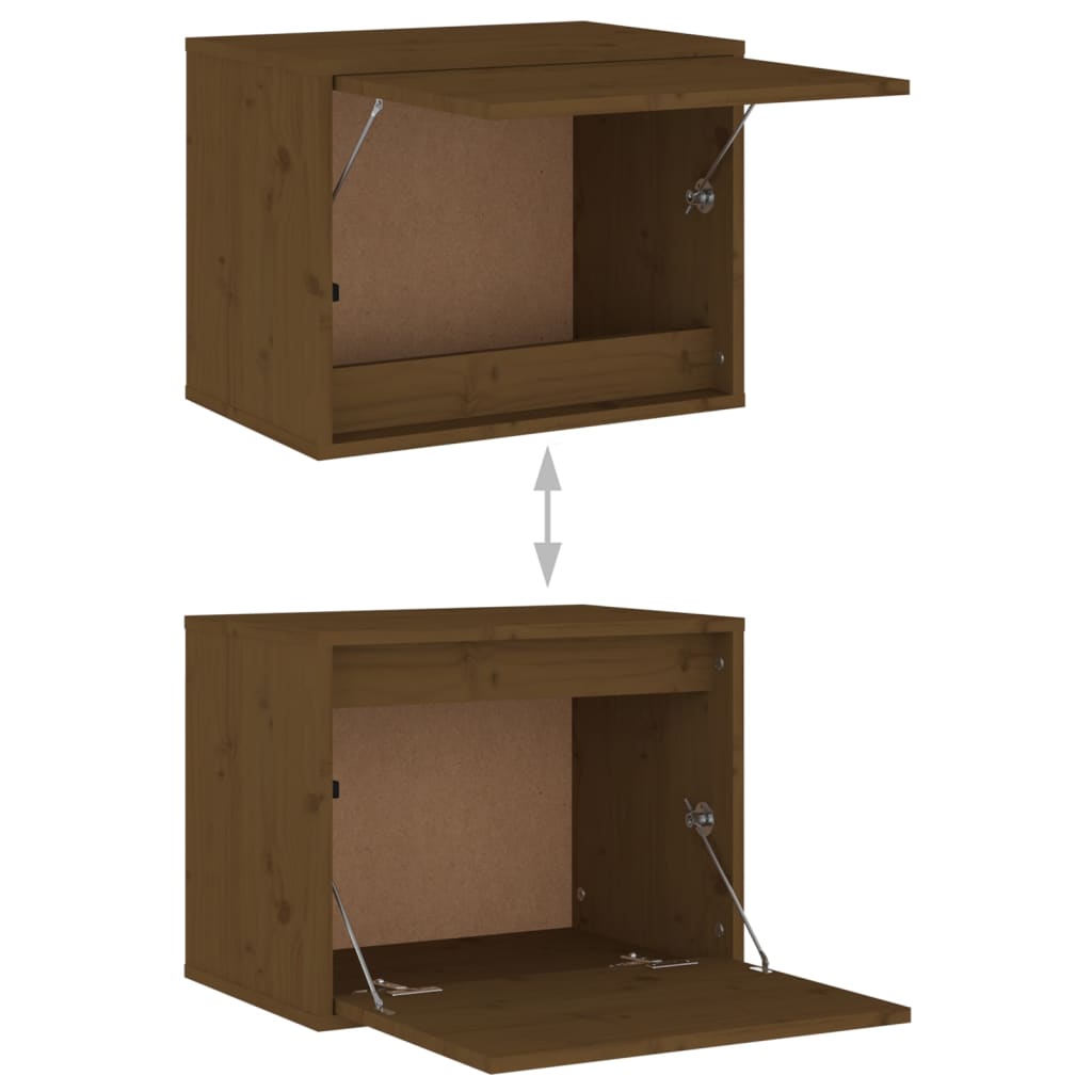Wandkast 45X30X35 Cm Massief Grenenhout Honingbruin