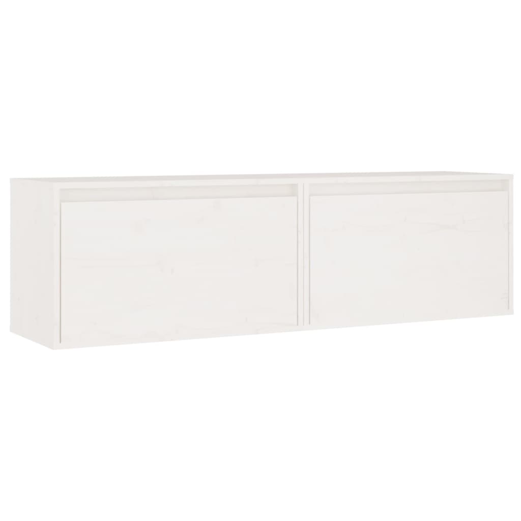 Wandkasten 2 St 60X30X35 Cm Massief Grenenhout Wit