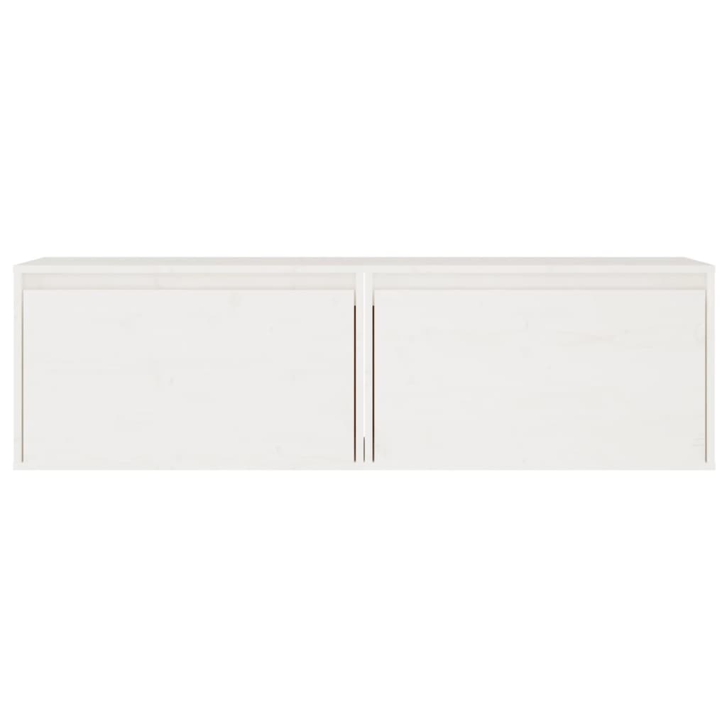 Wandkasten 2 St 60X30X35 Cm Massief Grenenhout Wit