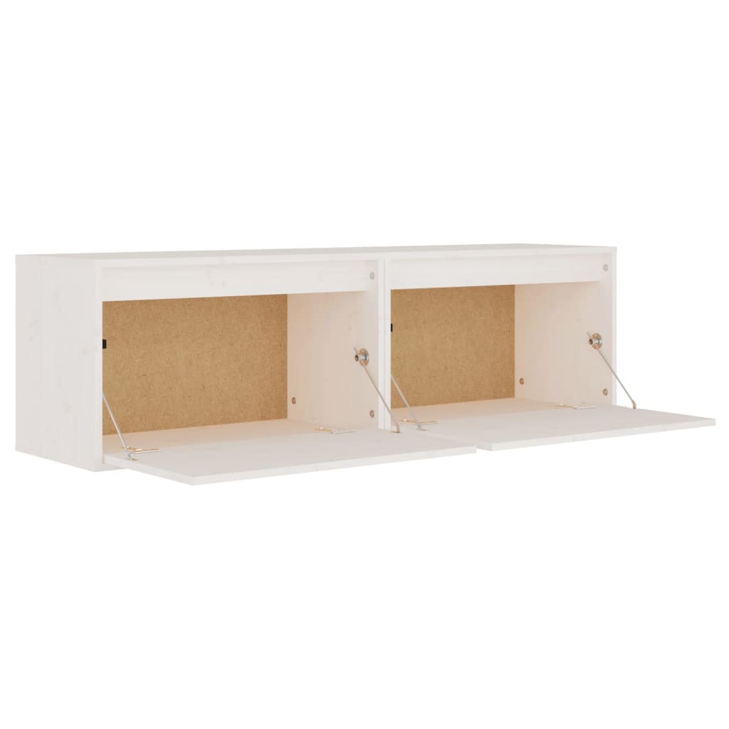 Wandkasten 2 St 60X30X35 Cm Massief Grenenhout Wit