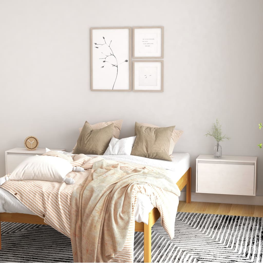 Wandkasten 2 St 60X30X35 Cm Massief Grenenhout Wit