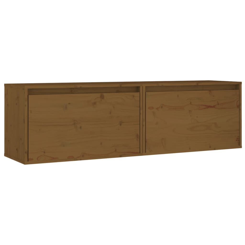 Wandkasten 2 St 60X30X35 Cm Massief Grenenhout Honingbruin